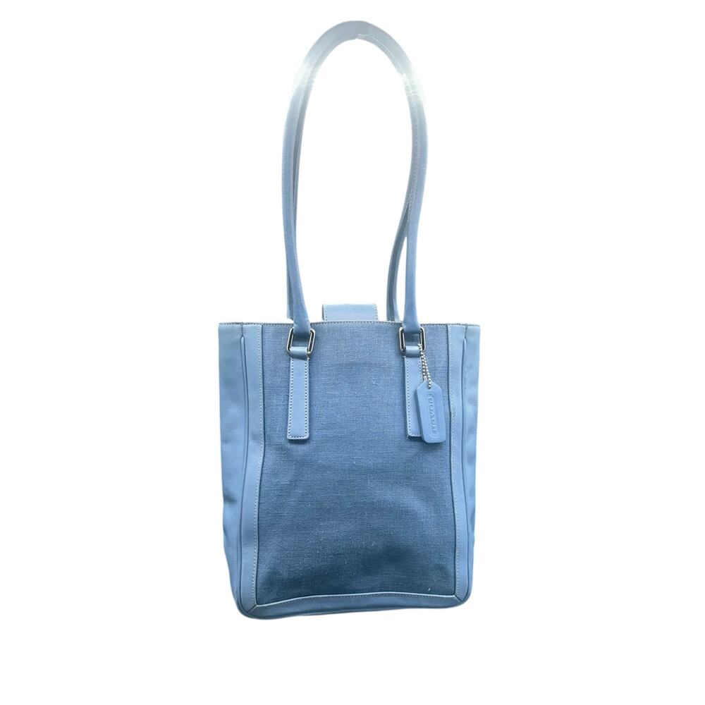 Coach Soho Light Blue Leather & Canvas Tote Bag Costa Rica No A1P-9429 vintage